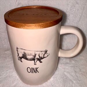Rae Dunn Oink Mug with Lid / Coaster